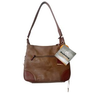 Bulldog Concealed Carry Brown Hobo Lockable Zipper Purse NWT